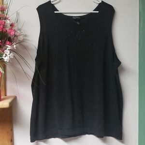 Black sparkly sweater shell with jewels